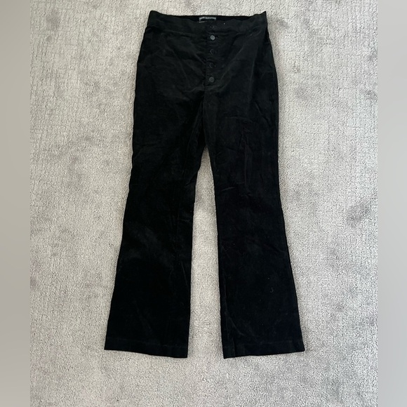 Urban Outfitters Black Velour Bootcut Pants - Picture 1 of 4